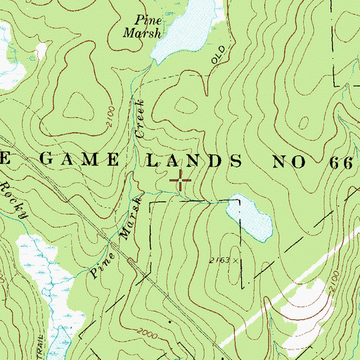 Topographic Map of State Game Lands Number 66, PA