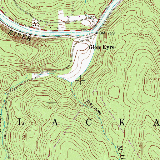 Topographic Map of Steam Mill Run, PA