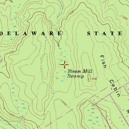 Topographic Map of Steam Mill Swamp, PA