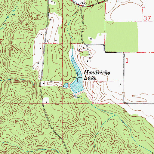 Topographic Map of Hendricks Lake, AL