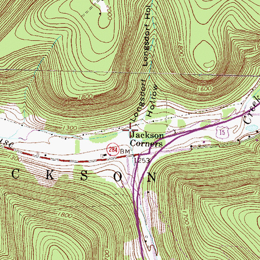 Topographic Map of Steam Valley Run, PA