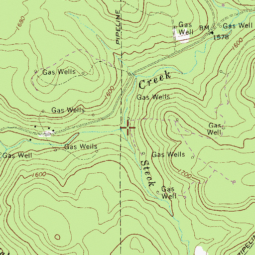 Topographic Map of Steck Run, PA