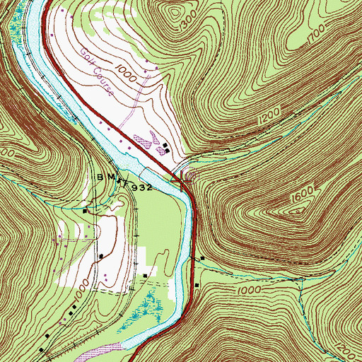 Topographic Map of Stillhouse Run, PA
