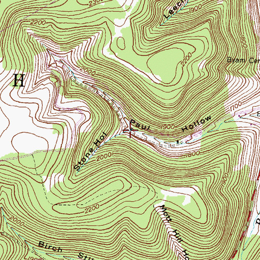 Topographic Map of Stone Hollow, PA