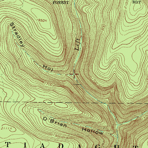 Topographic Map of Stradley Hollow, PA