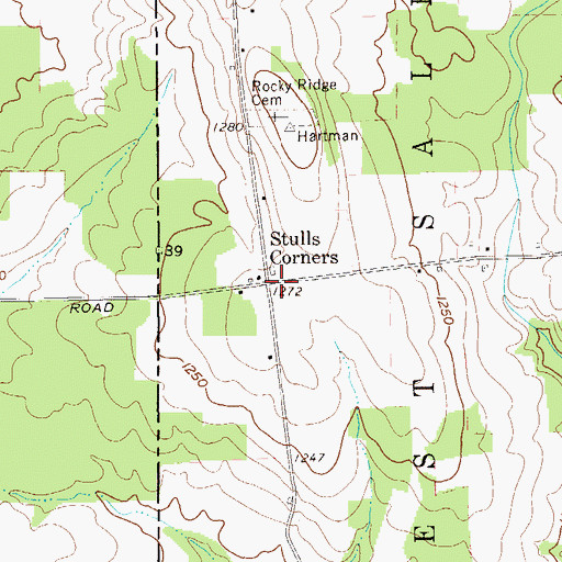 Topographic Map of Stulls Corners, PA