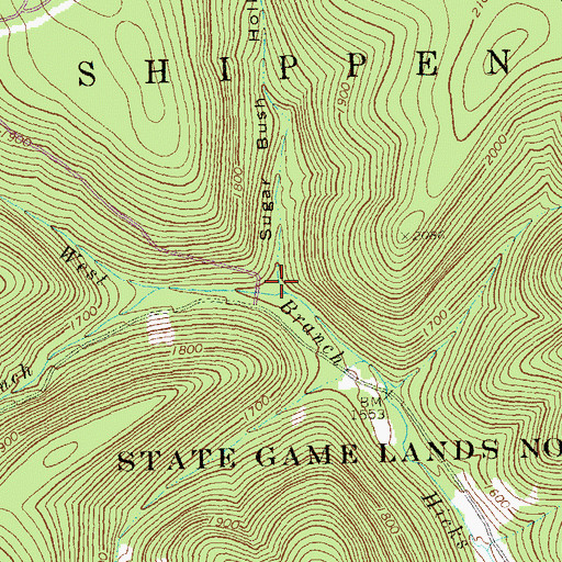 Topographic Map of Sugar Bush Hollow, PA
