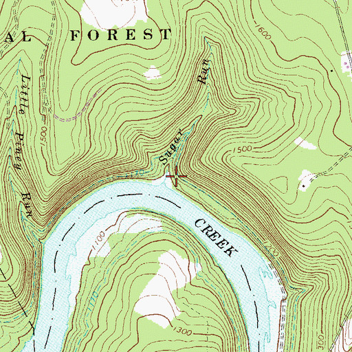 Topographic Map of Sugar Run, PA