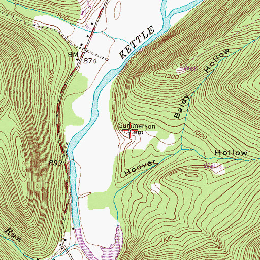 Topographic Map of Summerson Cemetery, PA