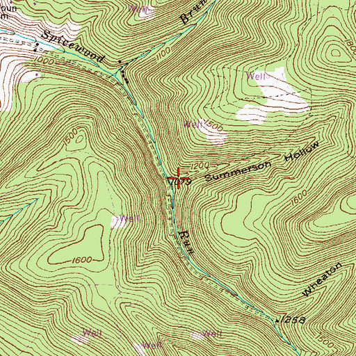 Topographic Map of Summerson Hollow, PA