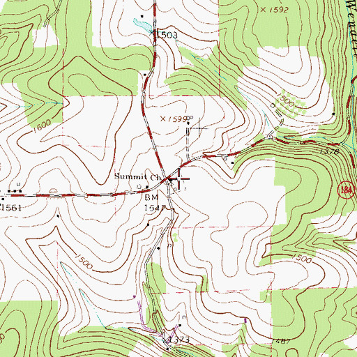 Topographic Map of Summit Church, PA
