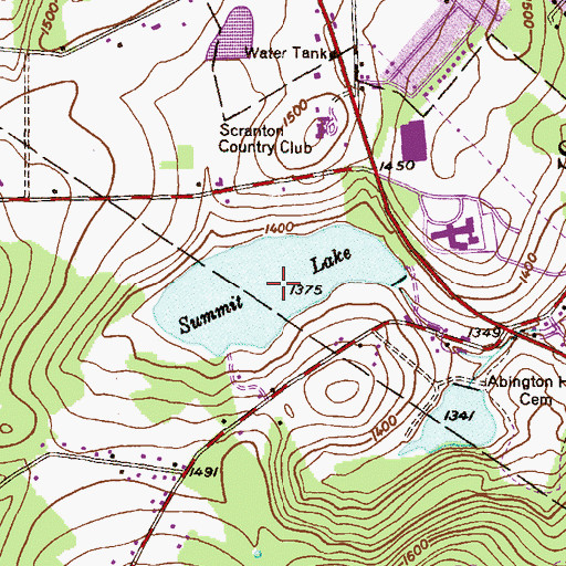 Topographic Map of Summit Lake, PA