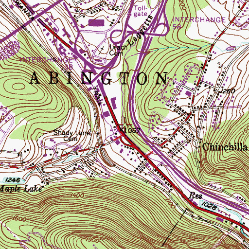 Topographic Map of Summit Lake Creek, PA