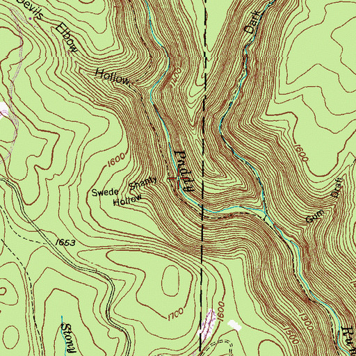 Topographic Map of Swede Shanty Hollow, PA