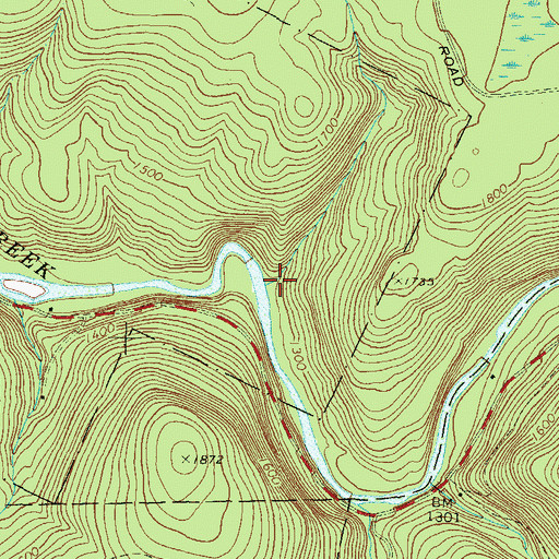 Topographic Map of Tamarack Run, PA