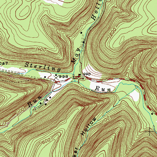 Topographic Map of Tannery Hollow Run, PA