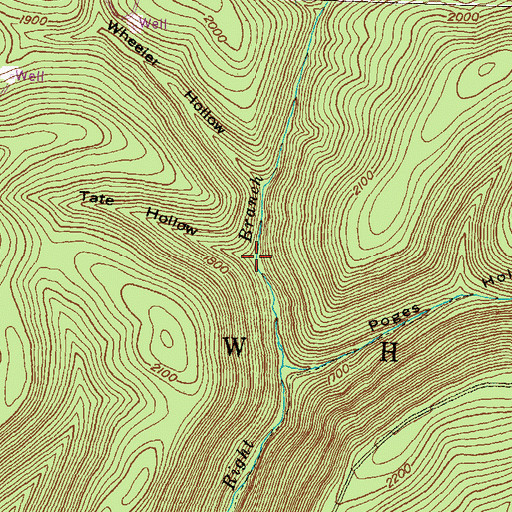 Topographic Map of Tate Hollow, PA