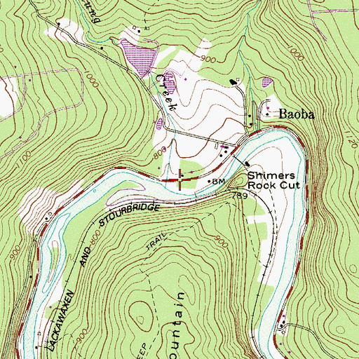 Topographic Map of Teedyuskung Creek, PA
