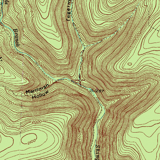 Topographic Map of Tegerman Hollow, PA