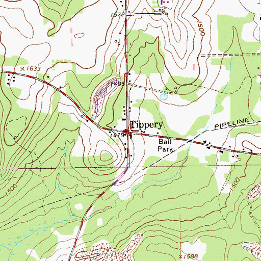 Topographic Map of Tippery, PA