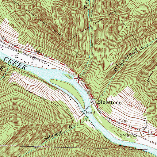 Topographic Map of Truman Run, PA