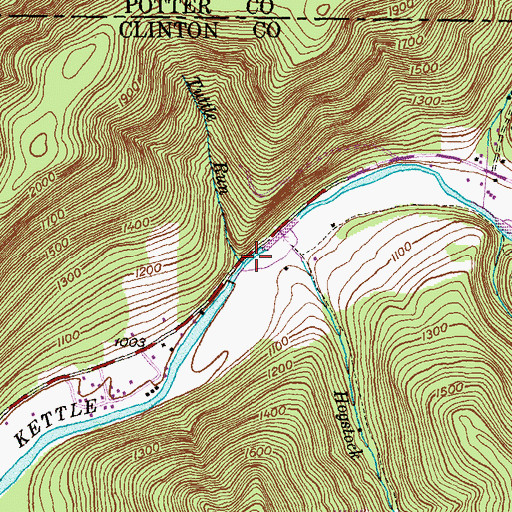 Topographic Map of Tuttle Run, PA