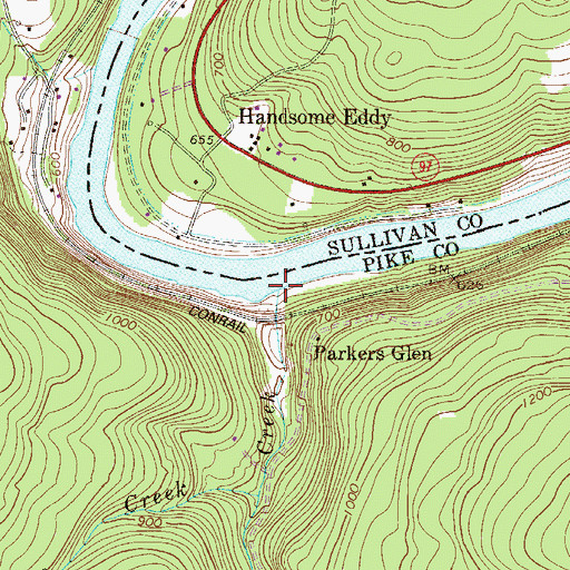 Topographic Map of Twin Lakes Creek, PA