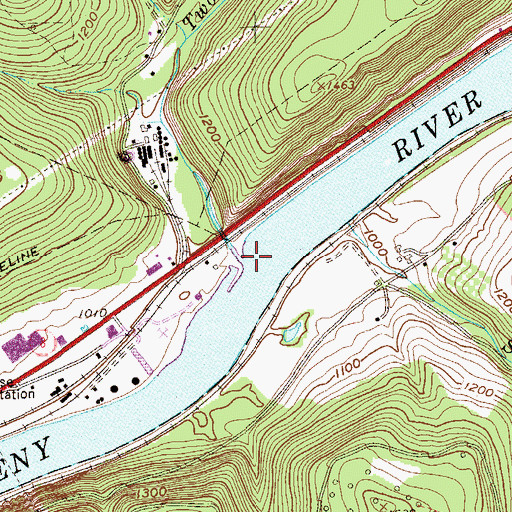 Topographic Map of Twomile Run, PA