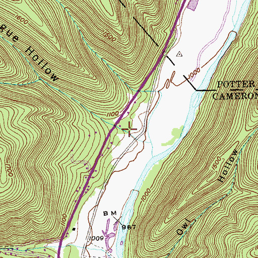 Topographic Map of Upper Logue Hollow, PA