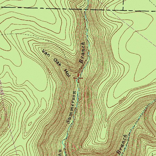 Topographic Map of Van Oak Hollow, PA