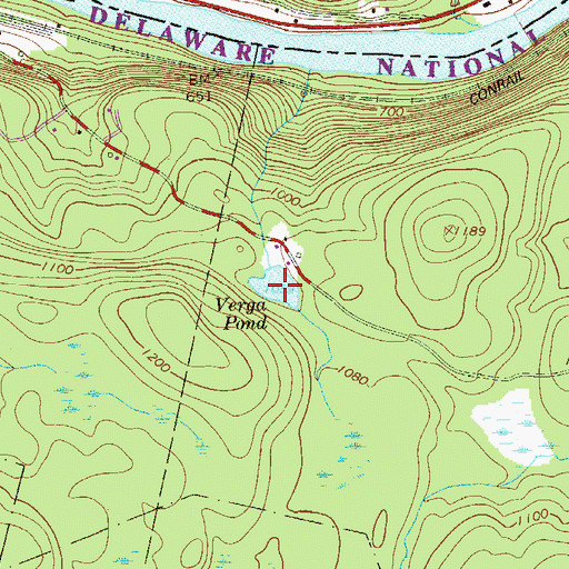 Topographic Map of Verga Pond, PA