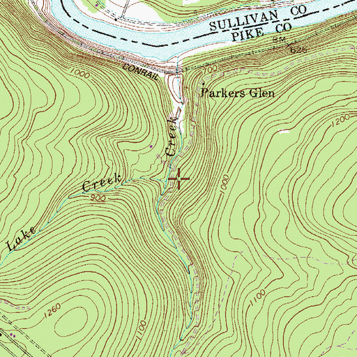 Topographic Map of Walker Lake Creek, PA