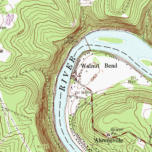 Topographic Map of Walnut Bend, PA