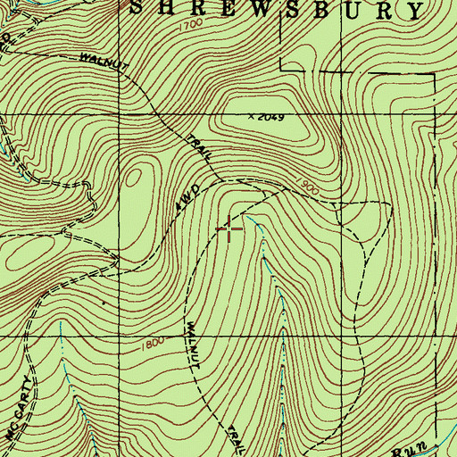 Topographic Map of Walnut Trail, PA
