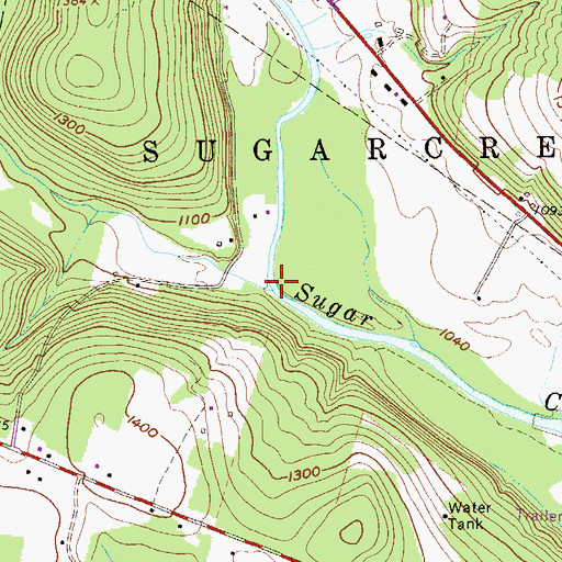 Topographic Map of Warden Run, PA