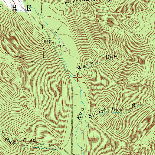 Topographic Map of Warm Run, PA