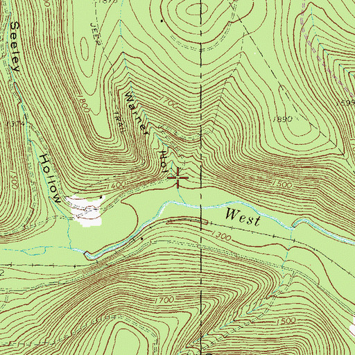Topographic Map of Warner Hollow, PA