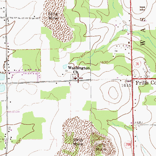 Topographic Map of Washington Church, PA