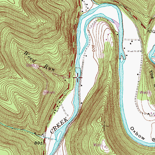 Topographic Map of Weed Run, PA