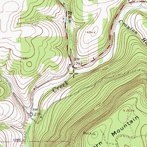 Topographic Map of Wendell Run, PA