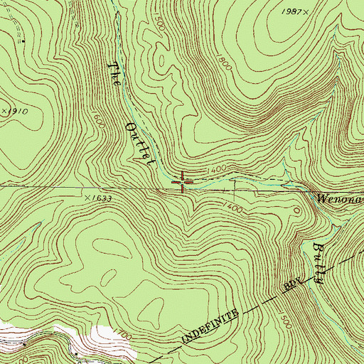 Topographic Map of Wenonan Falls, PA