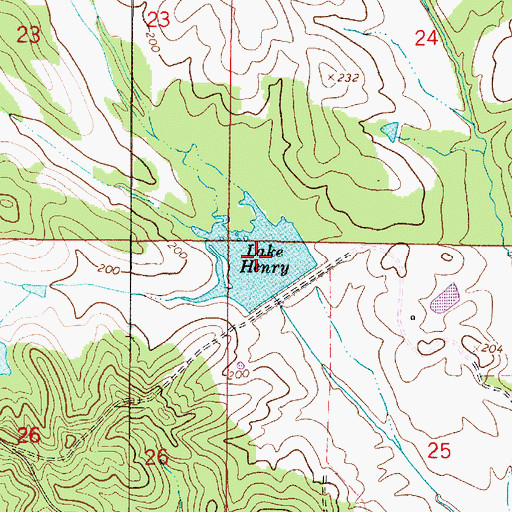 Topographic Map of Lake Henry, AL