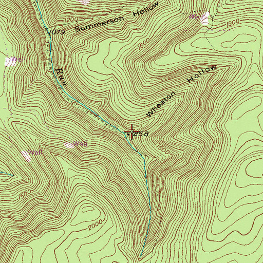 Topographic Map of Wheaton Hollow, PA
