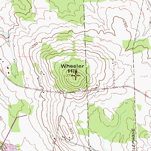 Topographic Map of Wheeler Hill, PA