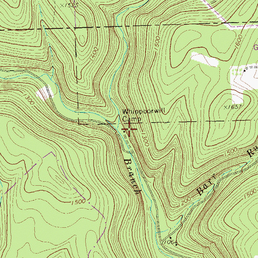 Topographic Map of Whippoorwill Camp, PA