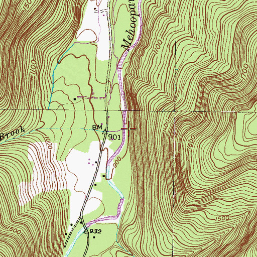 Topographic Map of White Brook, PA