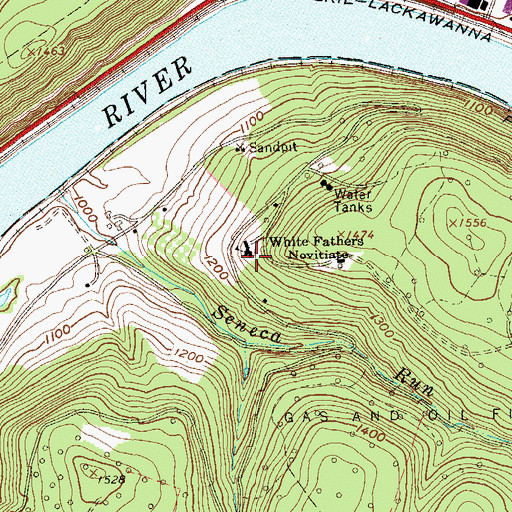 Topographic Map of White Fathers Novitiate, PA
