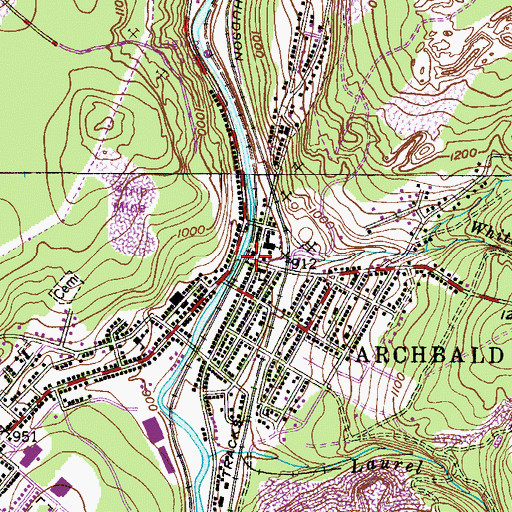 Topographic Map of White Oak Run, PA