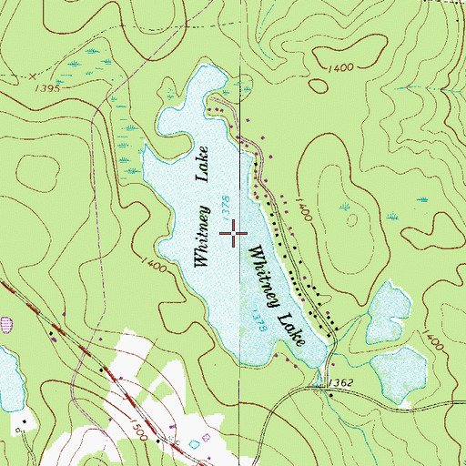 Topographic Map of Whitney Lake, PA