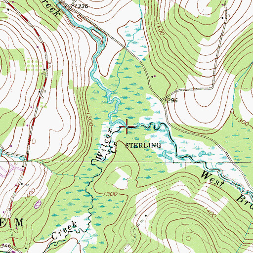 Topographic Map of Wilcox Creek, PA